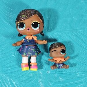 RARE! L.O.L. Surprise! Lights Glitter Series Drip Drop and Lil Sister